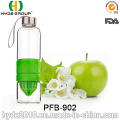 Botella de agua de vidrio sin BPA portátil con infusor de fruta (PFB-902)